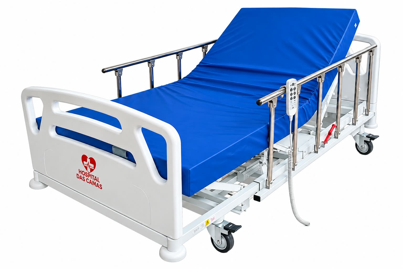 Cama Hospitalar Elétrica 202 suporta até 150 kg.