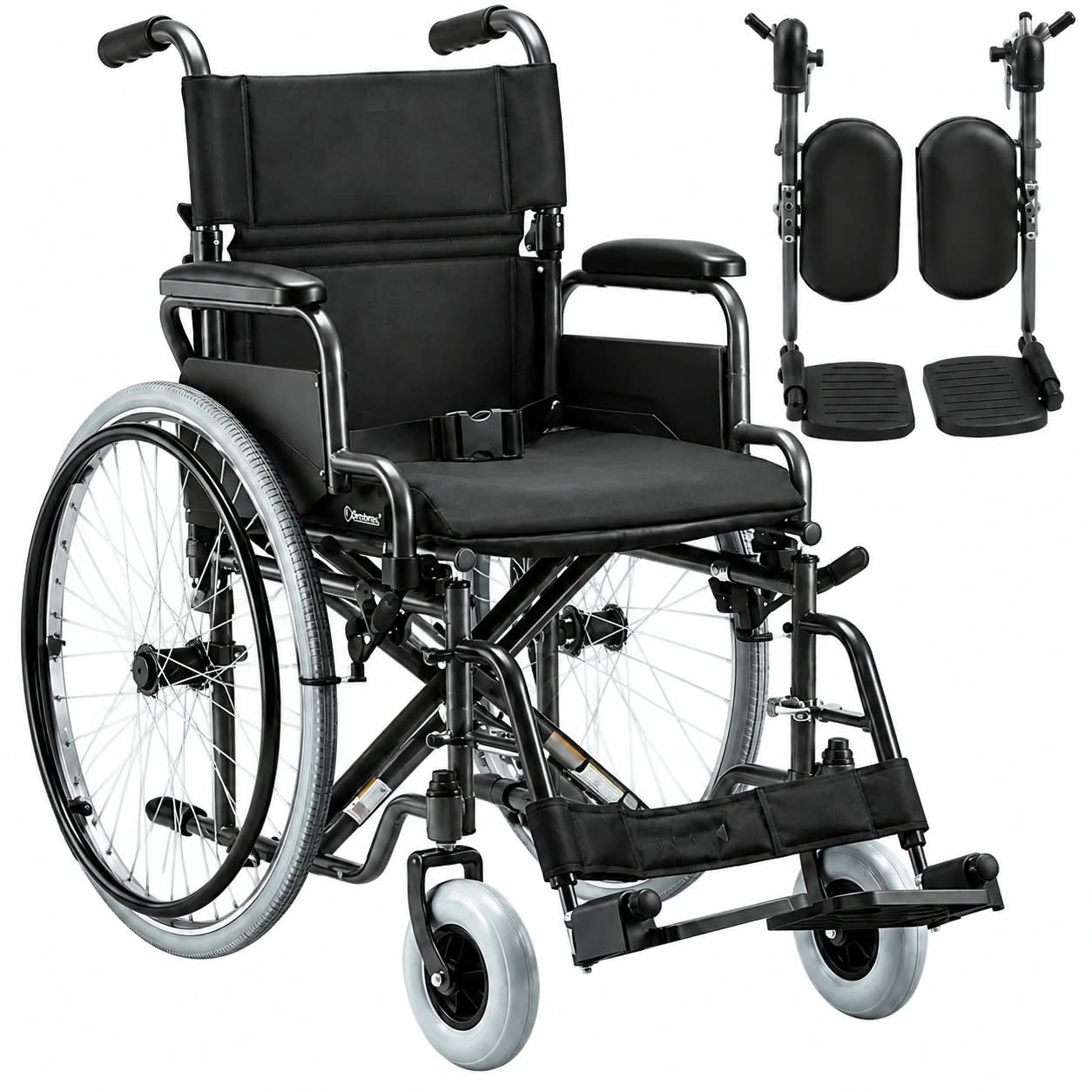 Cadeira de Rodas HDC com Apoio de Panturrilha – até 120 kg