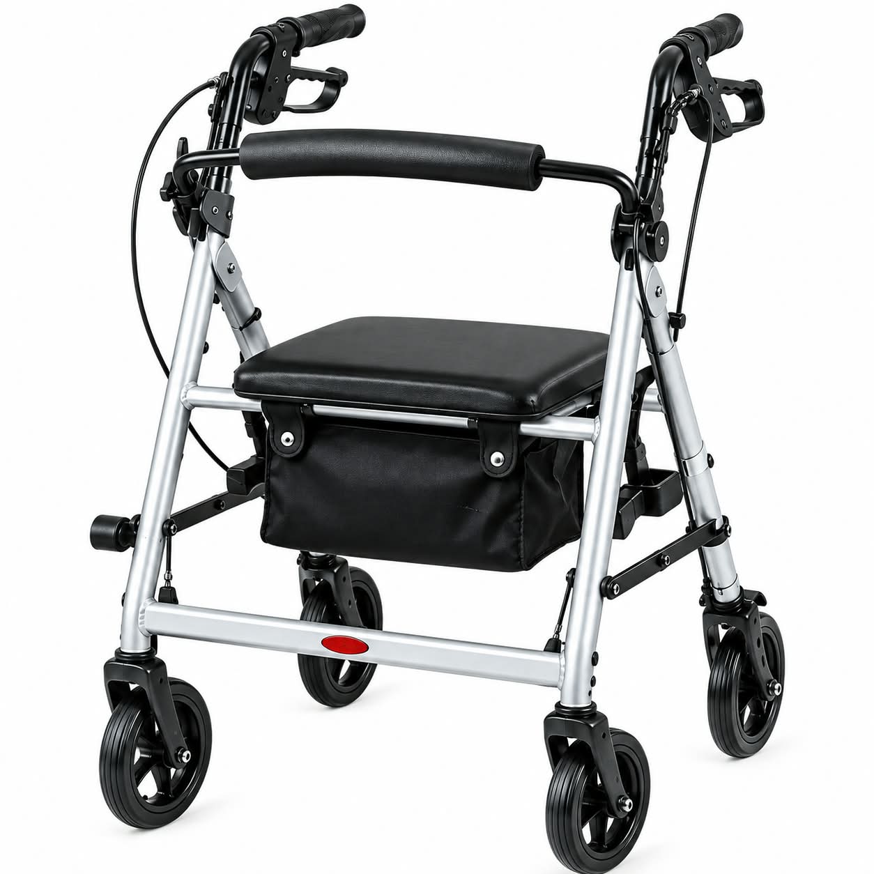Andador de 4 Rodas com Assento e Cesta